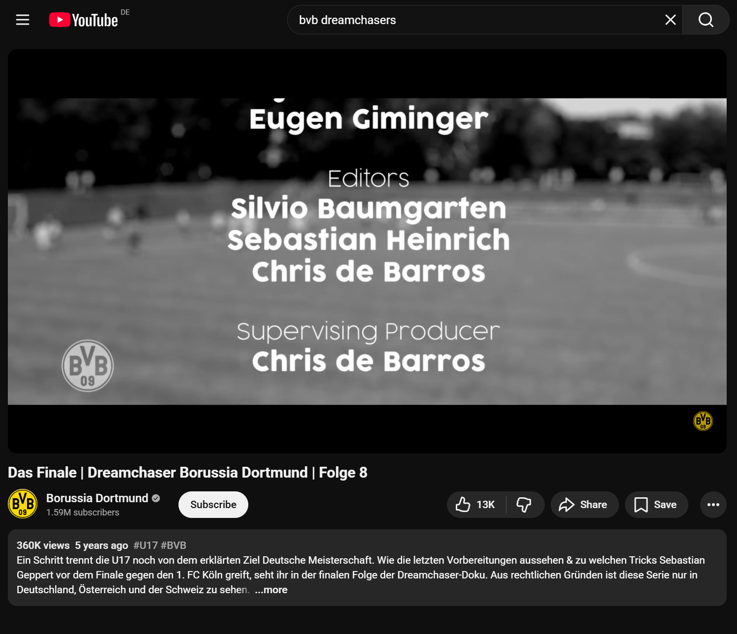 Documentary Feature Production End Credits Rolling